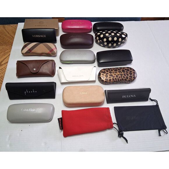 Lot of 15+ designer Sunglasses CASE only Burberry, Versace, Kors, Bulova Etc. - Picture 1 of 7